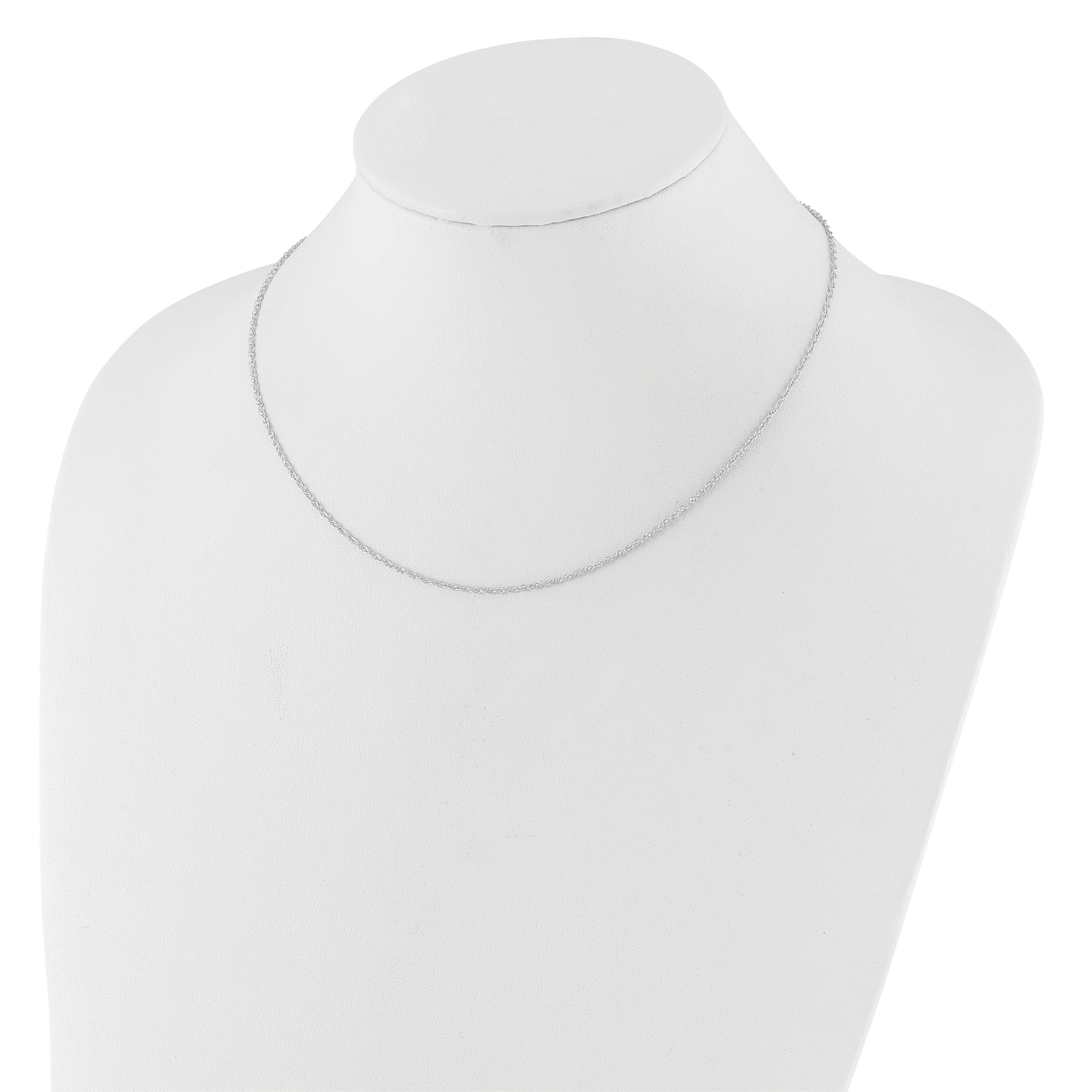 14k White Gold 1.5mm D/C Loose Rope 1in+1in Adjustable Chain