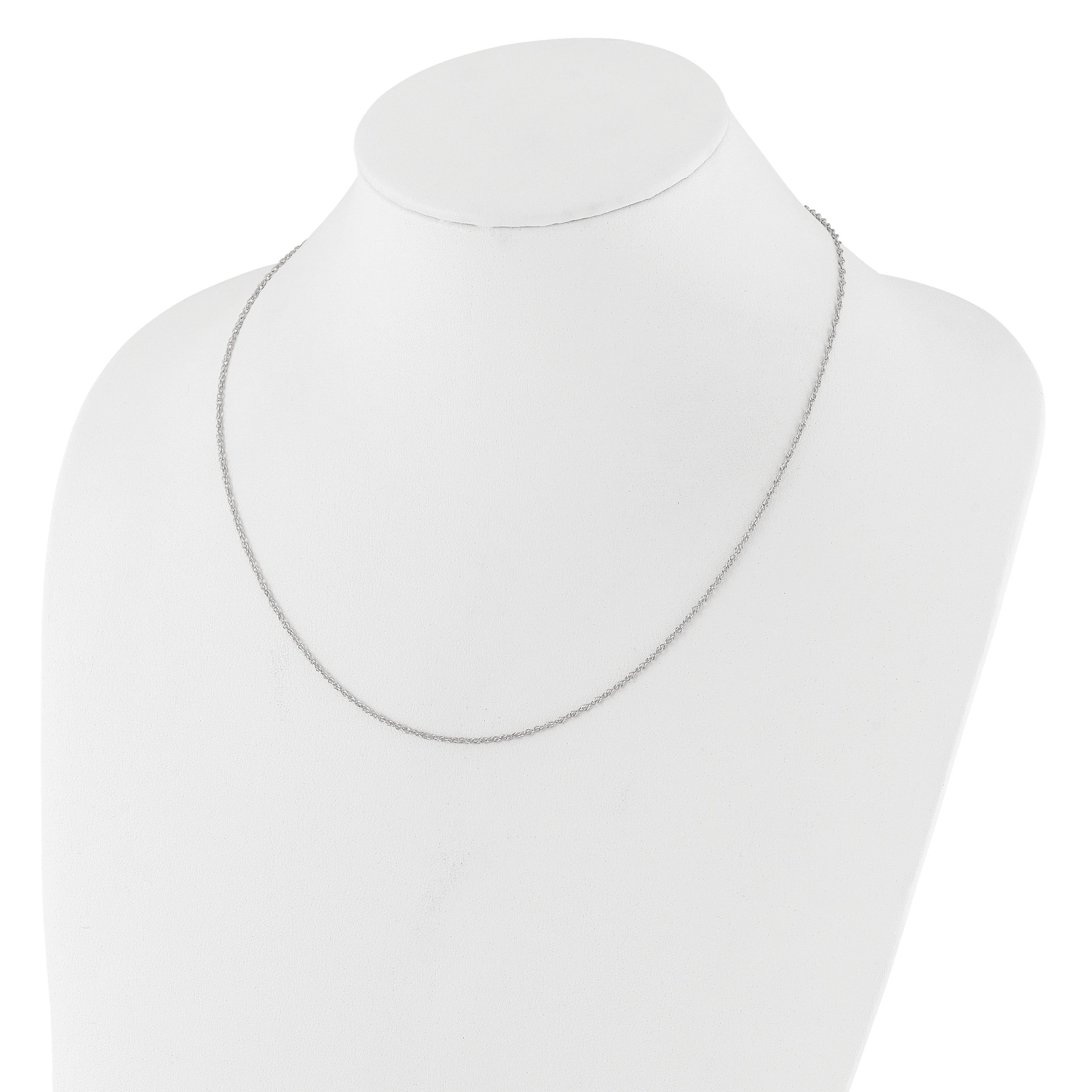 14k White Gold 1.5mm D/C Loose Rope 1in+1in Adjustable Chain