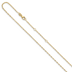 14K 1.25mm Singapore 1in+1in Adjustable Chain