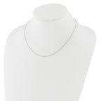 14 Karat White Gold  1.25mm Singapore 1in+1in Adjustable Chain - View 3