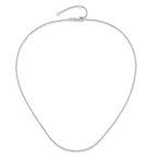 14 Karat White Gold  1.25mm Singapore 1in+1in Adjustable Chain - View 4