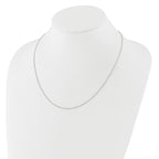 14 Karat White Gold  1.25mm Singapore 1in+1in Adjustable Chain - View 5
