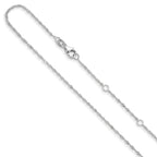 14 Karat White Gold  1.25mm Singapore 1in+1in Adjustable Chain | Sophia Jewelers