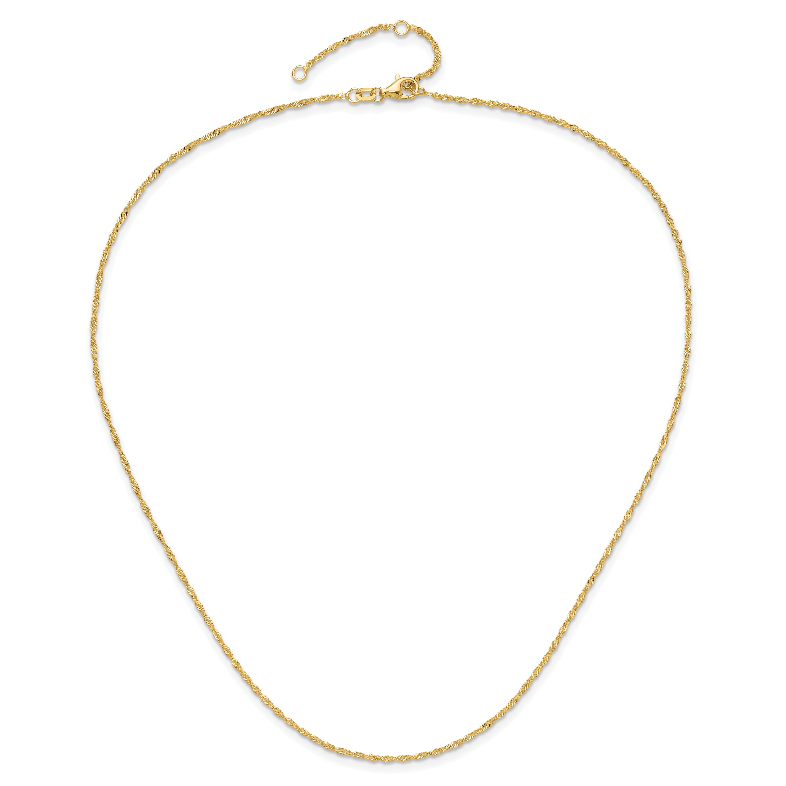 14K 1.5mm Singapore 1in+1in Adjustable Chain