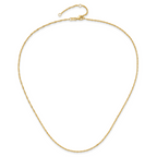 14K 1.5mm Singapore 1in+1in Adjustable Chain