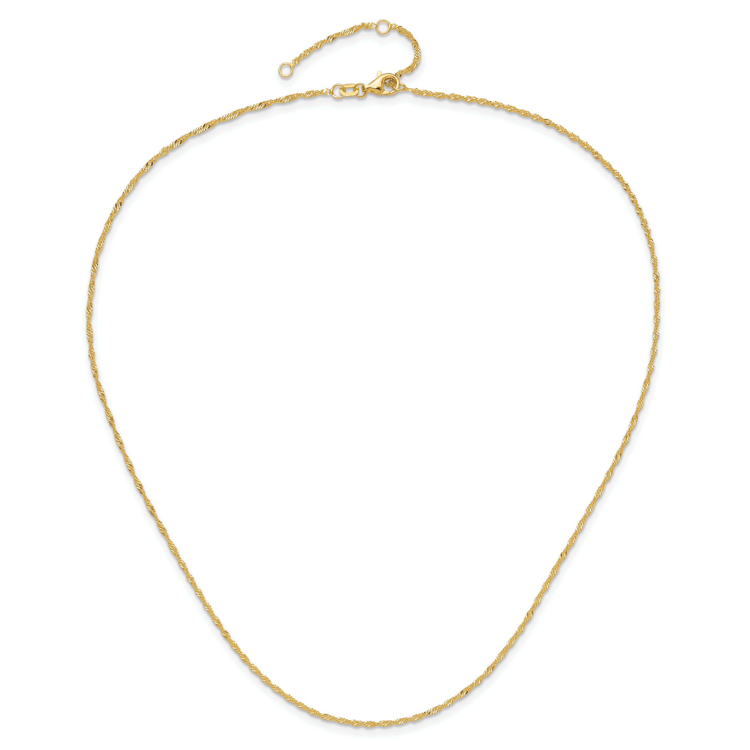 14K 1.5mm Singapore 1in+1in Adjustable Chain