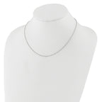 14 Karat White Gold 1.5mm Singapore 1in+1in Adjustable Chain - View 3
