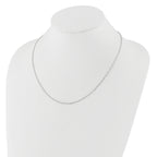 14 Karat White Gold 1.5mm Singapore 1in+1in Adjustable Chain - View 5
