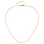 14K .7mm Box 1in+1in Adjustable Chain