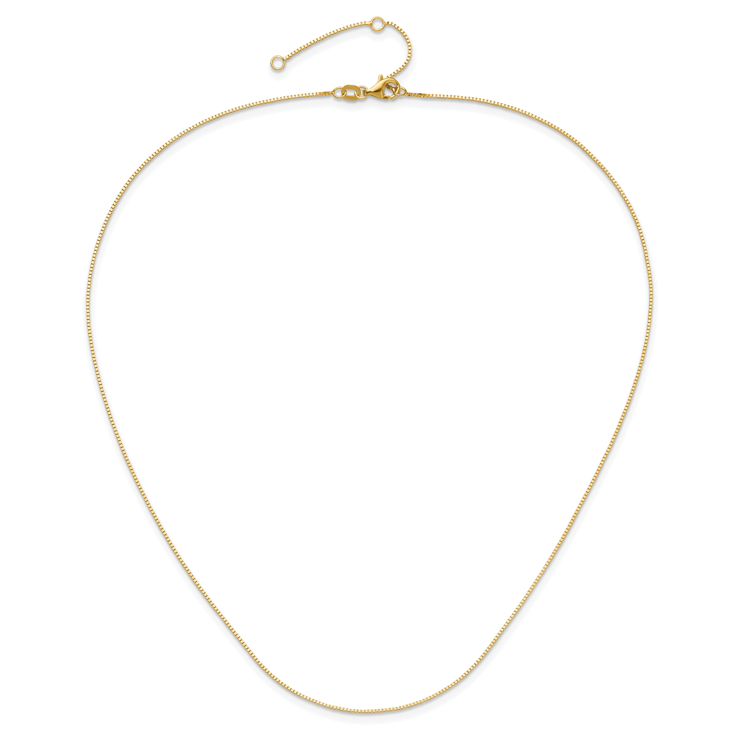 14K .7mm Box 1in+1in Adjustable Chain