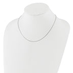 14K White Gold .7mm Box 1in+1in Adjustable Chain Adjustable