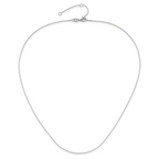 14K White Gold .7mm Box 1in+1in Adjustable Chain Adjustable