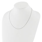 14K White Gold .7mm Box 1in+1in Adjustable Chain Adjustable