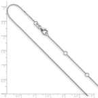 14K White Gold .7mm Box 1in+1in Adjustable Chain Adjustable