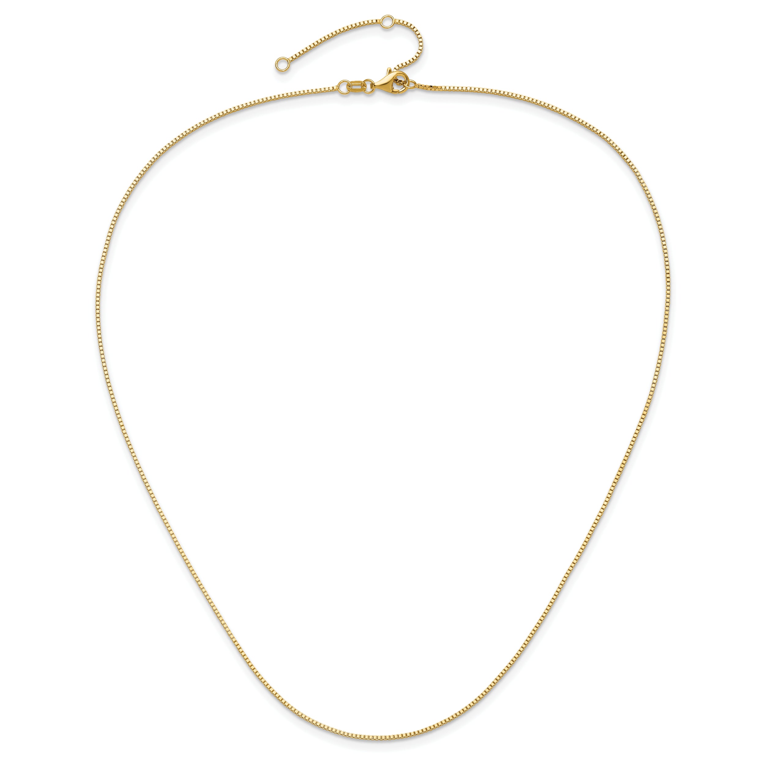14K .95mm Box 2in+2in Adjustable Chain