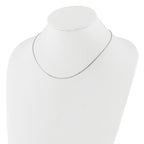 14K White Gold .95mm Box 1in+1in Adjustable Chain