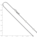 14K White Gold .95mm Box 1in+1in Adjustable Chain