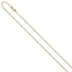 14k 1.2mm Flat Cable 1in+1in Adjustable Chain