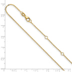 14k 1.2mm Flat Cable 1in+1in Adjustable Chain
