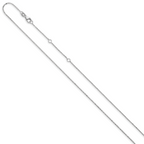 14k White Gold 1.2mm Flat Cable 1in+1in Adjustable Chain