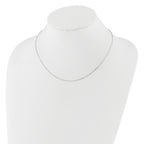 14k White Gold 1.2mm Flat Cable 1in+1in Adjustable Chain