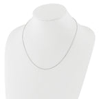 14k White Gold 1.2mm Flat Cable 1in+1in Adjustable Chain