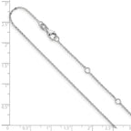 14k White Gold 1.2mm Flat Cable 1in+1in Adjustable Chain