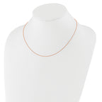 14 Karat Rose Gold 1.10mm Round Cable 1in+1in Adjustable Chain - View 3