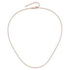 14 Karat Rose Gold 1.10mm Round Cable 1in+1in Adjustable Chain - View 4