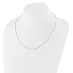 14 Karat Rose Gold 1.10mm Round Cable 1in+1in Adjustable Chain - View 5
