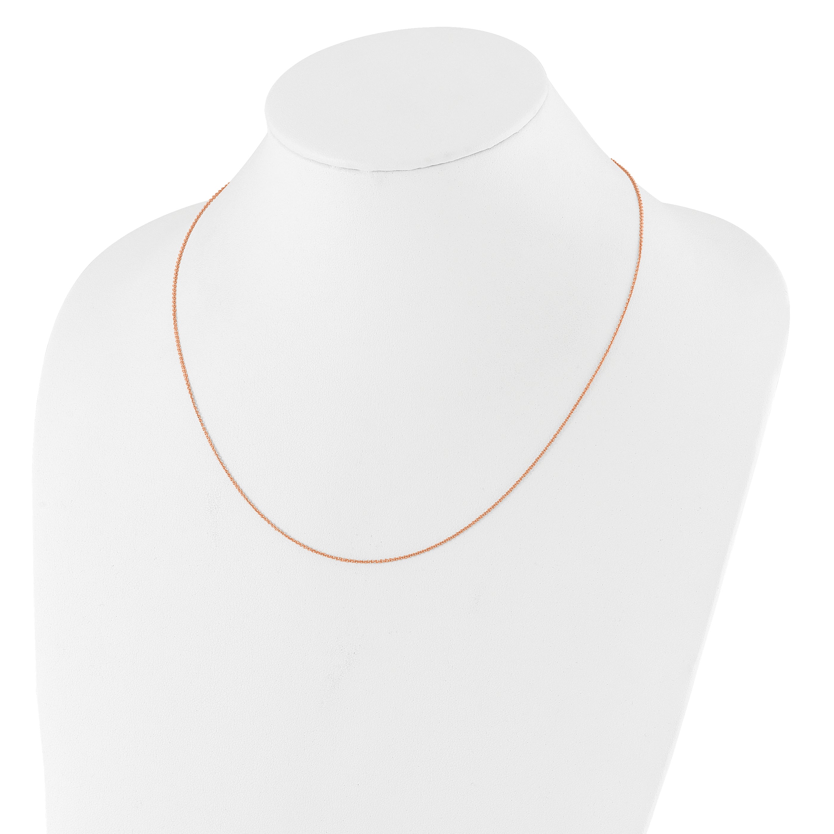 14 Karat Rose Gold 1.10mm Round Cable 1in+1in Adjustable Chain - View 5