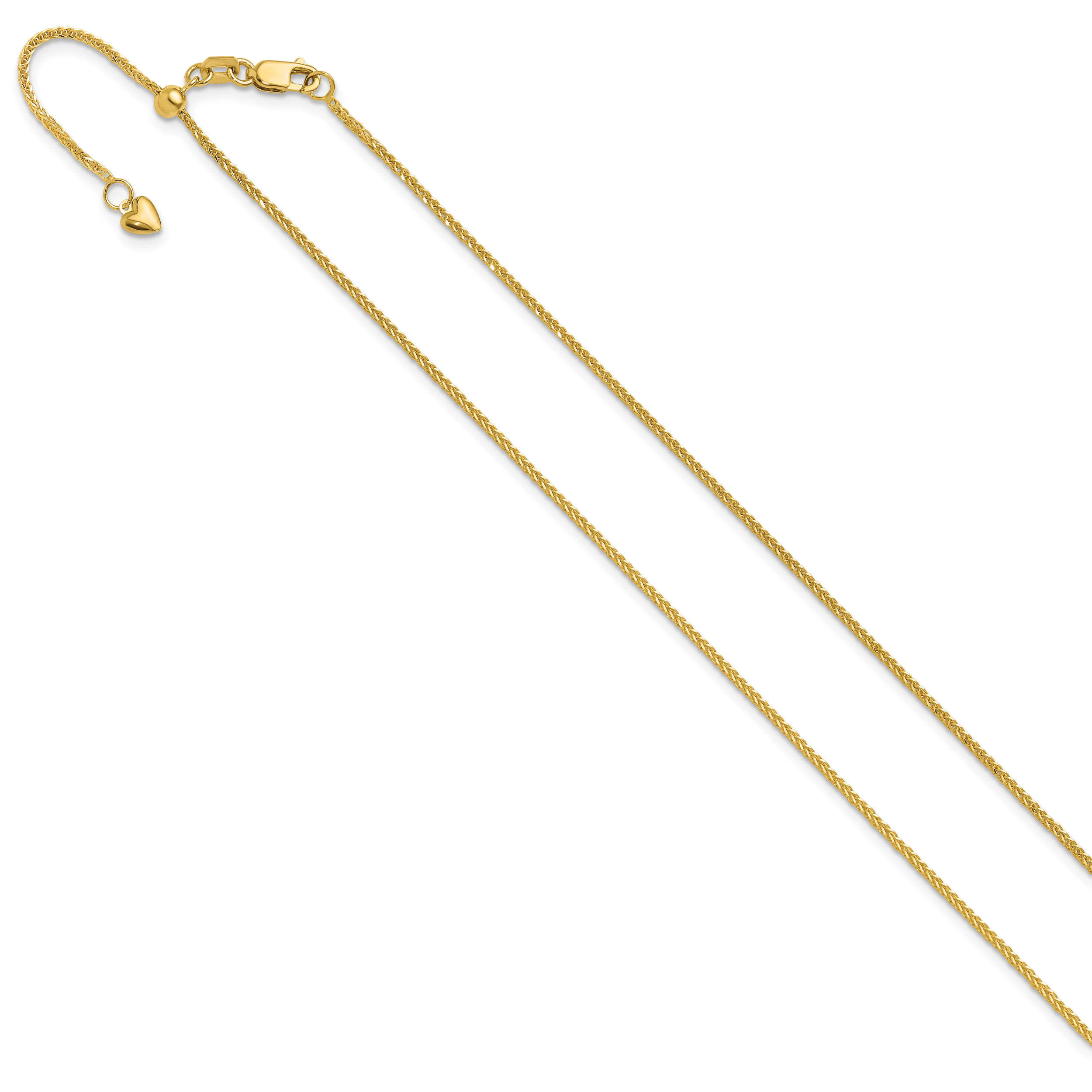 Adjustable Quadra Wheat Chain in 14K Yellow Gold, 1mm Secondary image