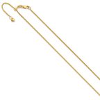 14K Adjustable 1mm Quadra Wheat Chain