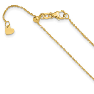 Singapore Chain Necklace in 14K Yellow Gold, 0.95mm, 22 Inch - Sophia Jewelers