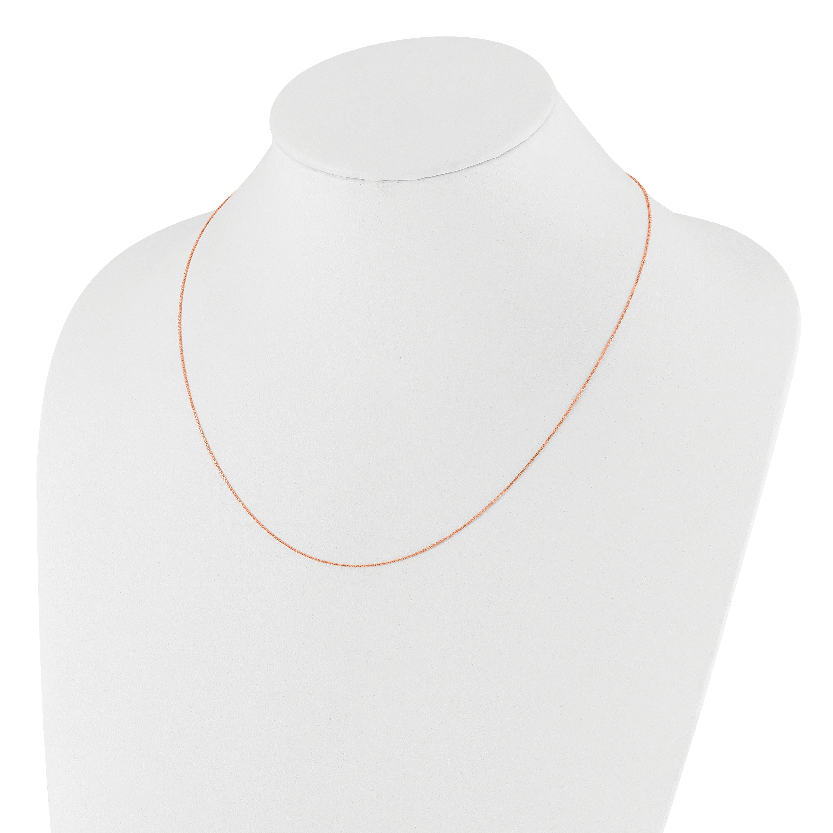 14K Rose Gold Adjustable  1mm D/C Cable Chain