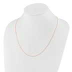 14K Rose Gold Adjustable  1mm D/C Cable Chain