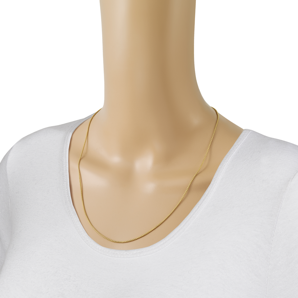 14 Karat Adjustable 1.35mm  Round Box Chain - View 6