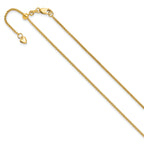 14 Karat Adjustable 1.35mm  Round Box Chain | Sophia Jewelers