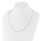 14K White Gold Adjustable 1.35mm  Round Box Chain