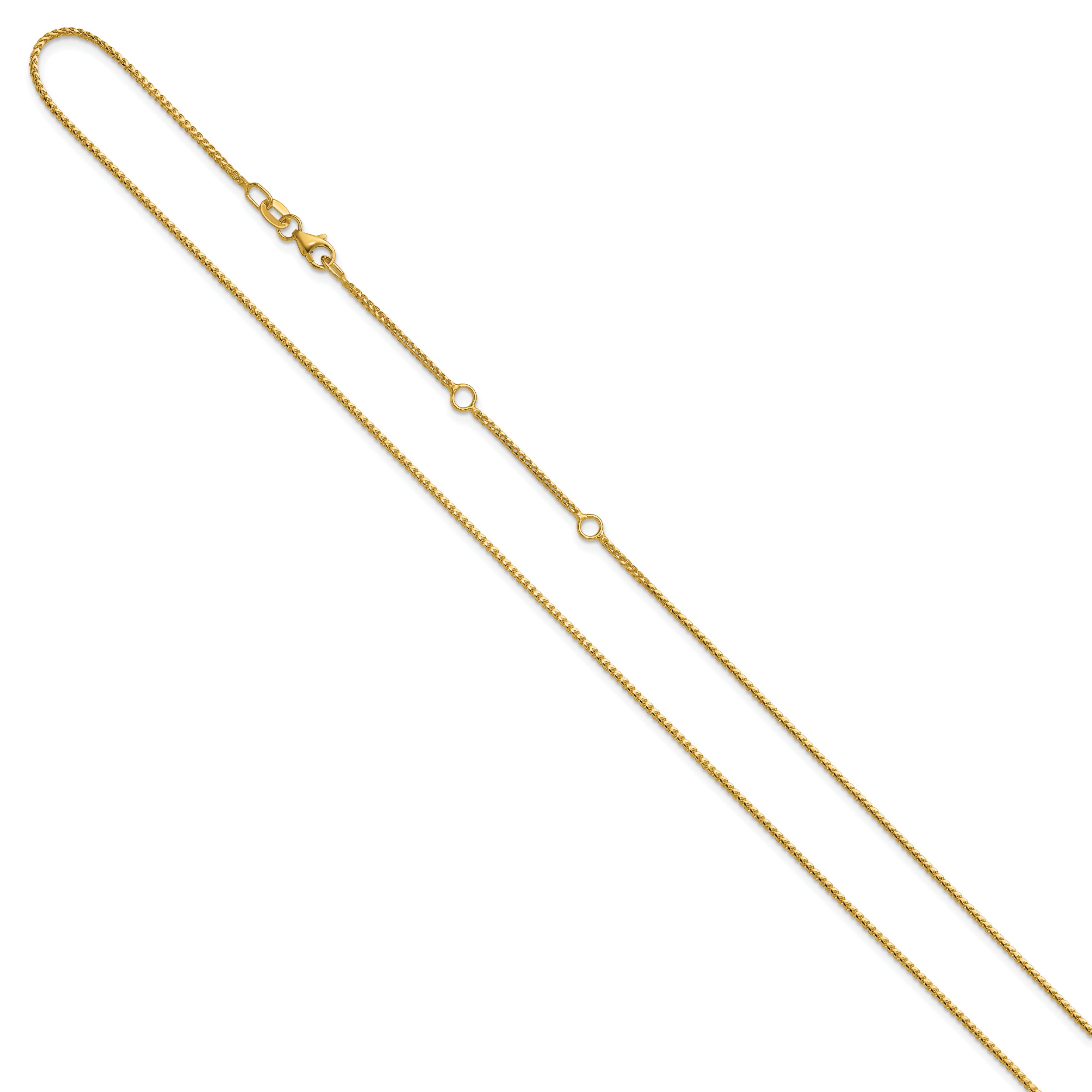 14K 1.1mm Franco 1in+1in Adjustable Chain