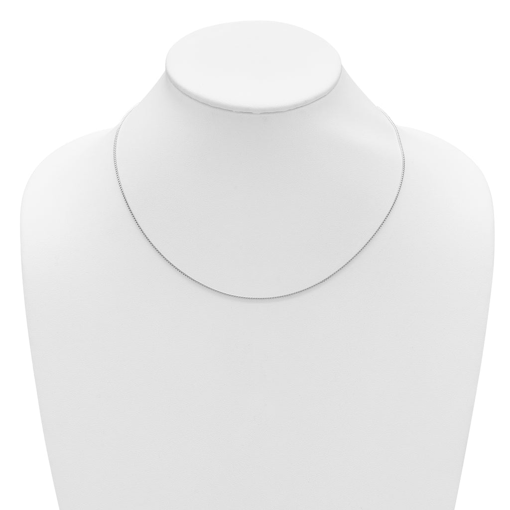 14K White Gold 1.1mm Franco 1in+1in Adjustable Chain