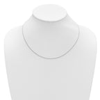 14K White Gold 1.1mm Franco 1in+1in Adjustable Chain