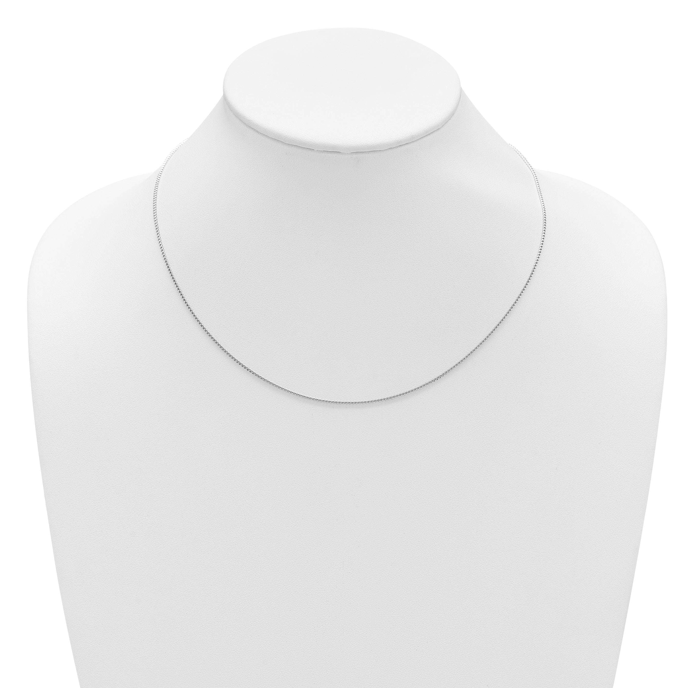 14K White Gold 1.1mm Franco 1in+1in Adjustable Chain
