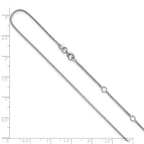 14K White Gold 1.1mm Franco 1in+1in Adjustable Chain