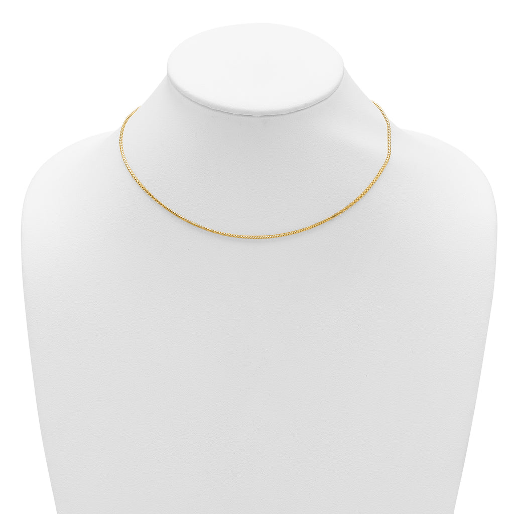 14K 1.25mm Franco 1in+1in Adjustable Chain