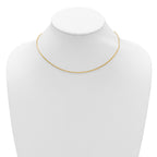14K 1.25mm Franco 1in+1in Adjustable Chain