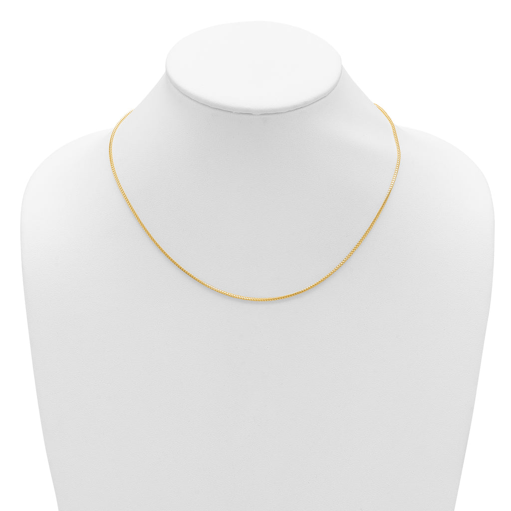 14K 1.25mm Franco 1in+1in Adjustable Chain
