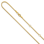 14 Karat 1.25mm Franco 1in+1in Adjustable Chain | Sophia Jewelers