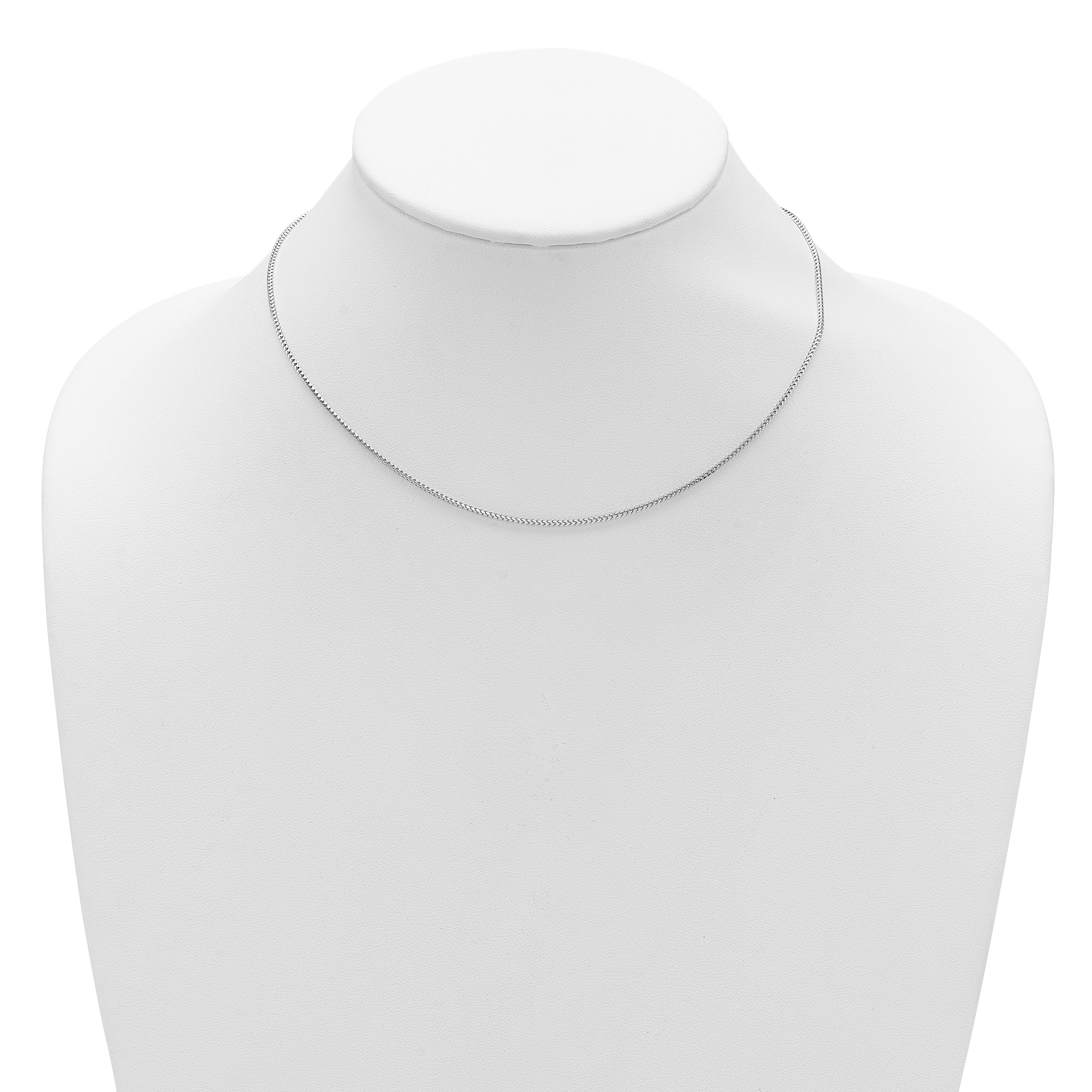 14K White Gold 1.25mm Franco 1in+1in Adjustable Chain