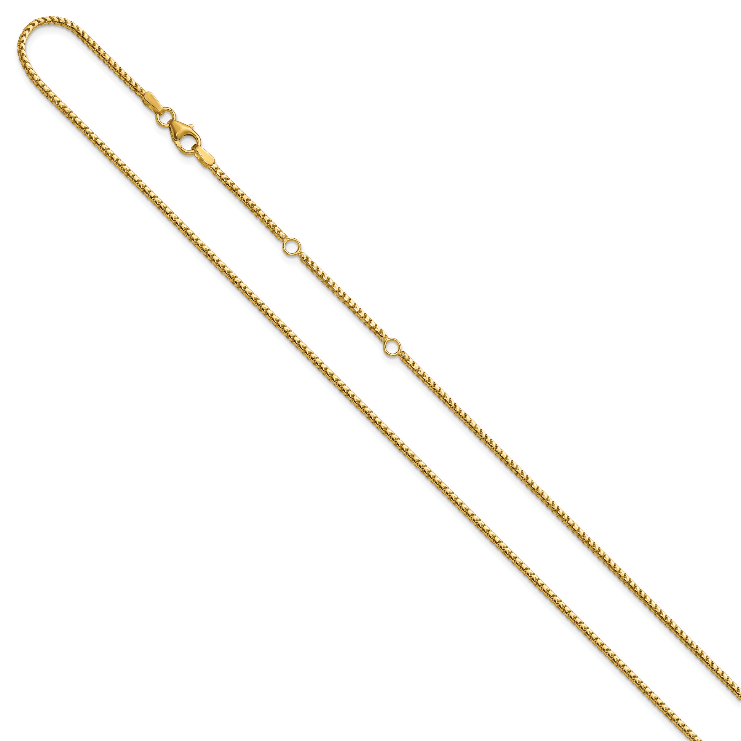 14K 1.5mmmm Franco 1in+1in Adjustable Chain